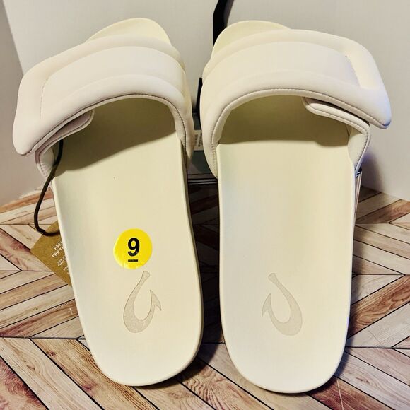 OluKai Sunbeam Slide Womens 9 Off White Comfort Sandal Beach Padded Arch Support - Picture 4 of 8